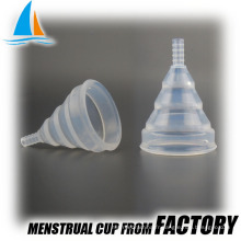 Tailles de coupe menstruelle en silicone pliantes personnalisées